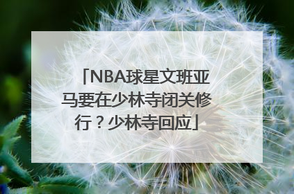 NBA球星文班亚马要在少林寺闭关修行？少林寺回应